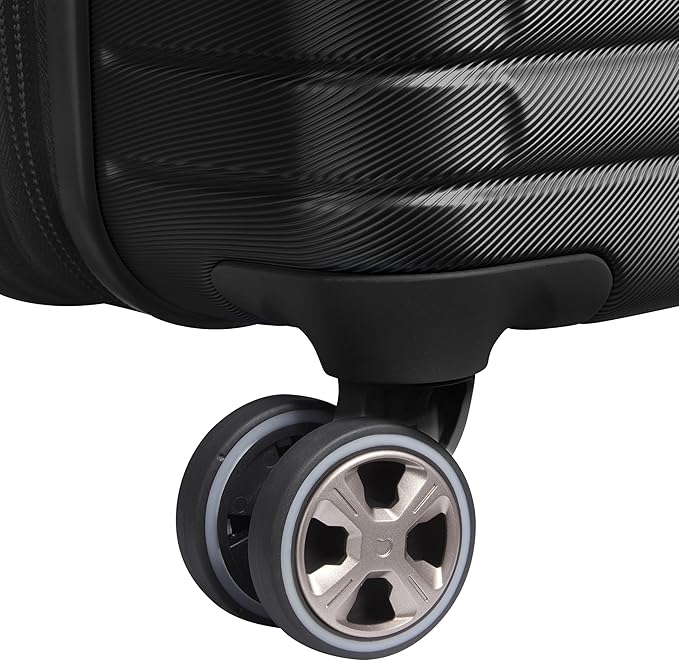 DELSEY PARIS Cruise 3.0 Hardside Expandable Luggage with Spinner Wheels, Black, Checked-Medium 24 Inch