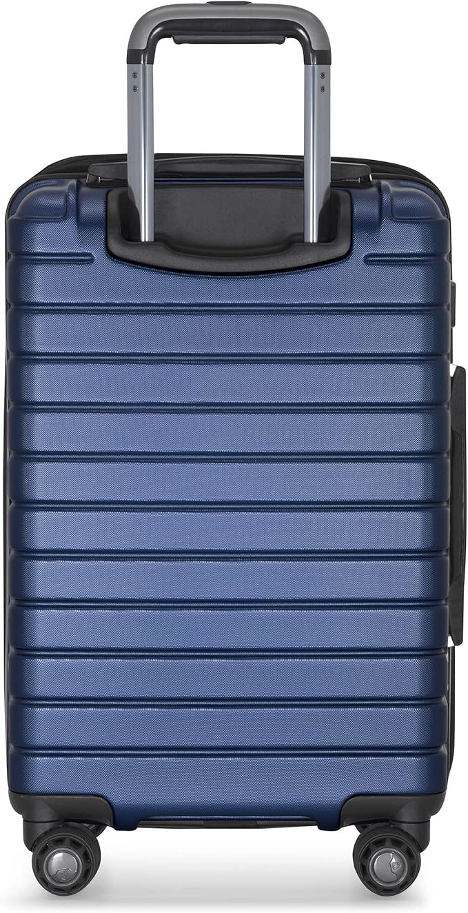 Traveler's Choice Archer Polycarbonate Hardside Spinner Luggage Set, Blue, Carry-On 21-Inch, Tie Down Straps