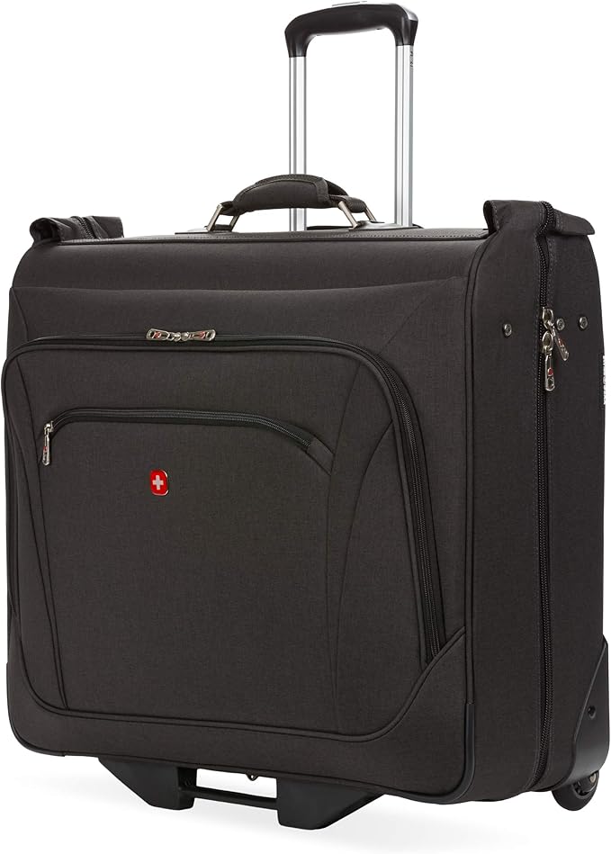 SwissGear 7895 Premium Rolling Garment Bag, Bonus Hanging Feature, Men's and Women's, Carry-on Luggage - Grey Heather