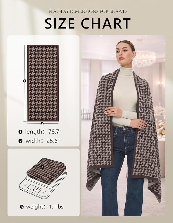 PULI Women's Pashmina Shawl Wraps for Evening Dress Large Scarf Blanket Long Wedding Bridal Winter Warm Shoulder Wrap