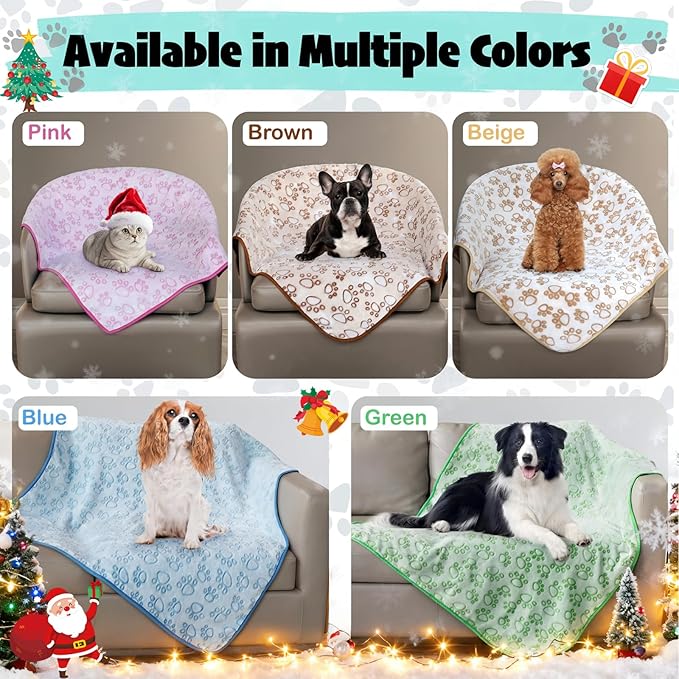 Stuffed Brown Soft Dog Blanket for French Bulldog Gifts, 32x40 inches, Premium Brown Flannel Fleece Blanket, Newborn Puppy Kitten Boy Essentials