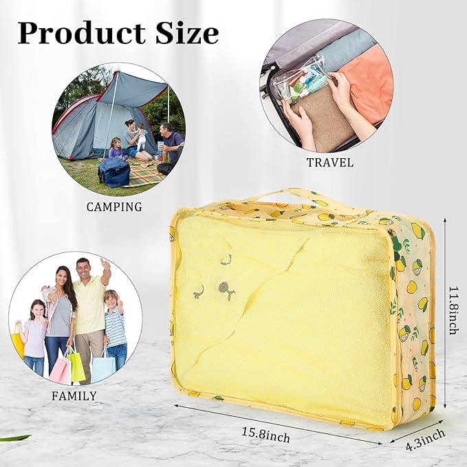 Tudomro 12 Pcs Large Packing Cubes Luggage Organizers for Suitcase Mesh Travel Organizer Bags Travel Packing Organizers for Traveling Camping Hiking