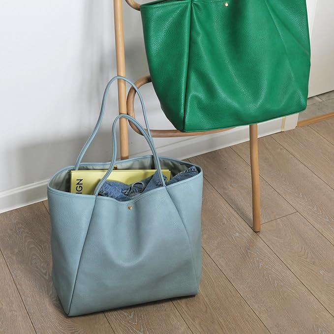 Oversize Pu Leather Tote Women Weekender Bag Shopper Handbag Travel Purse