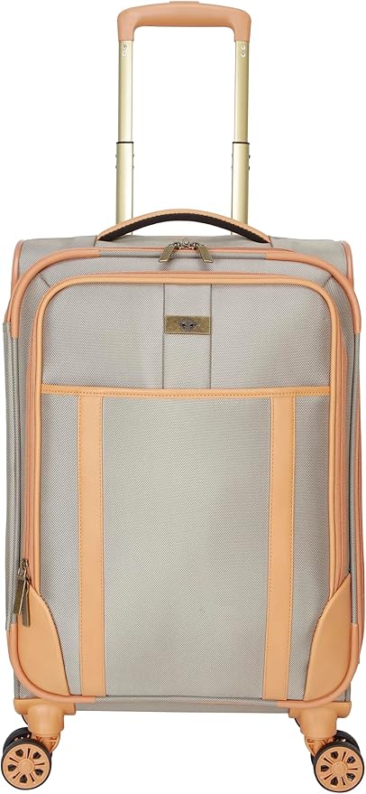 Dockers Seahorse Softside Expandable 8-Wheel Spinner Travel Carry On Luggage, 20-Inch, New British Khaki