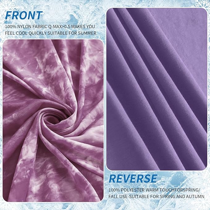 Guohaoi Cooling Blanket for HotSleepers - Arc-Chill Q-Max >0.5 Cool Fiber, 100% Oeko-Tex Certified, Summer Lightweight Throw Blanket, Absorbs Heat to Keep Body Cool for Night Sweats(90x108 Purple)