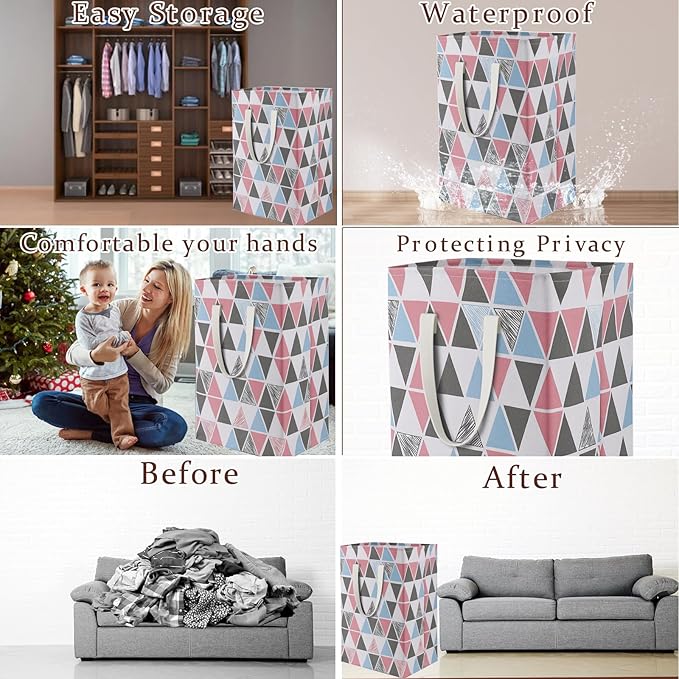 2 Pack Waterproof Laundry Hamper 150L Collapsible Laundry Basket Extended Cotton Handle Laundry Bag Large Clothes Storage Toy Organization for Bathroom Bedroom Laundryroom College Dorms