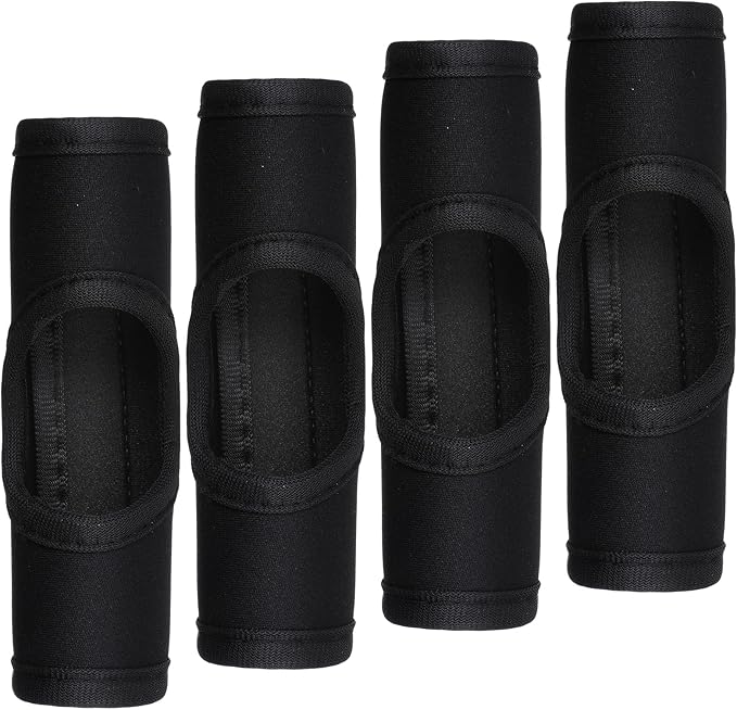 4 Pcs Suitcase Handles Wraps, Black Luggage Handle Covers, Soft Luggage Handle Wraps for Suitcase, Open-Top Bag Handles Wrap, Trolley Case(Black)