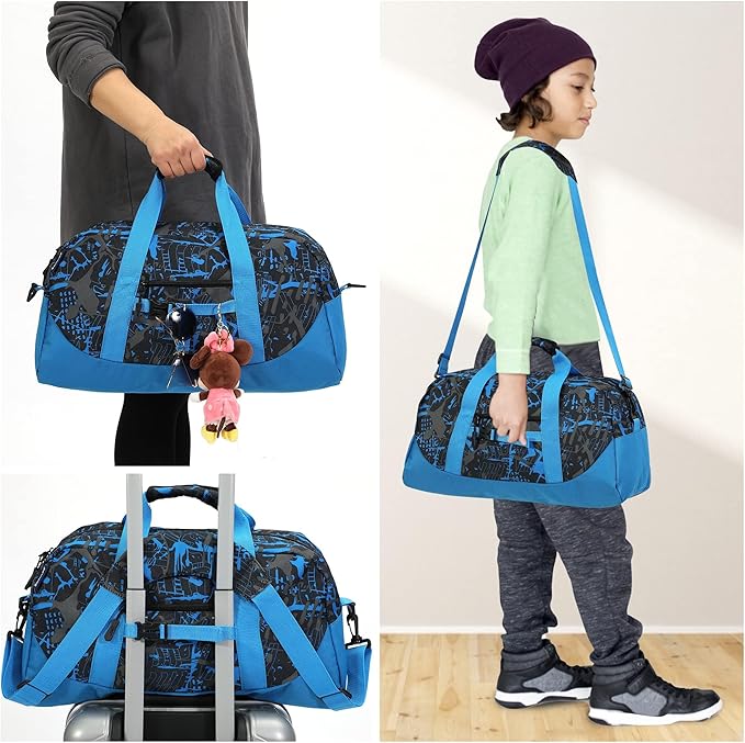 Stumdo Kids Overnighter Duffel Bags for kids, Carry-On Size & Ideal for School Practice or Overnight Travel Weekender Tote for Travel Gym Sport bag for Boys & Girls (11nbai)