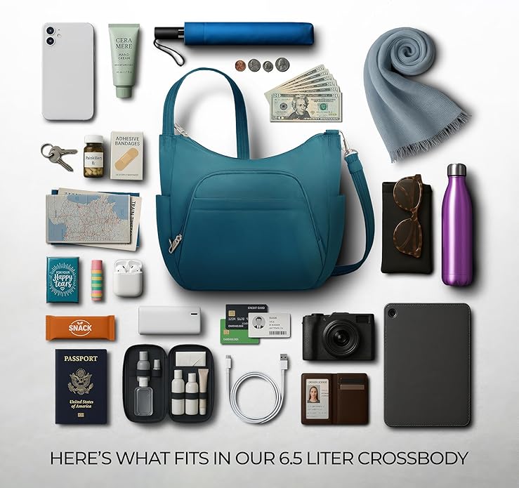 Travelon Anti-theft Classic Crossbody Bucket Bag | Anti-theft