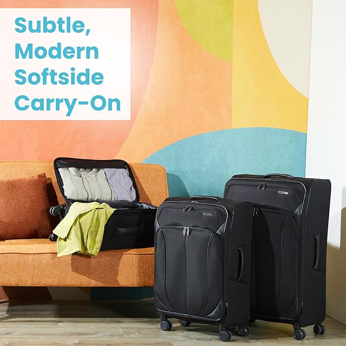 American Tourister 4 KIX 2.0 Expandable Softside Luggage with Spinner Wheels, 24 SPINNER, CLASSIC BLUE