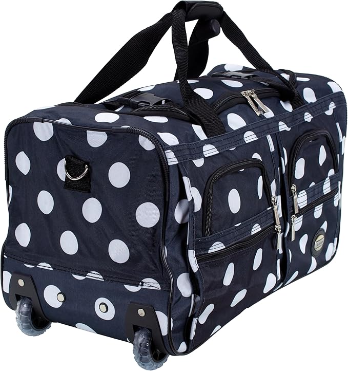 Rockland Rolling Duffel Bag, Black, 22"