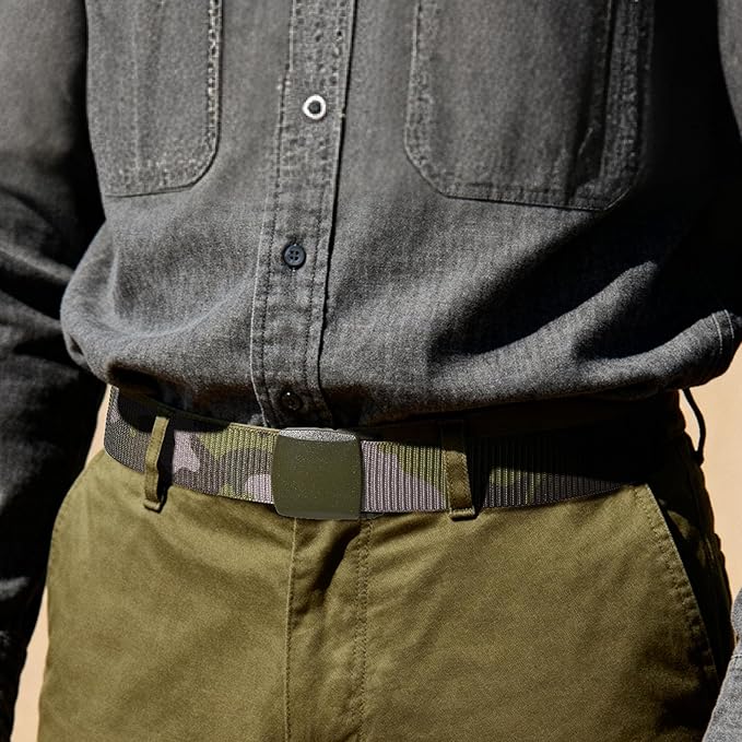 Mile High Life Nylon Web Belt Outdoor Military Belt With TSA Safe Plastic Buckle Belt