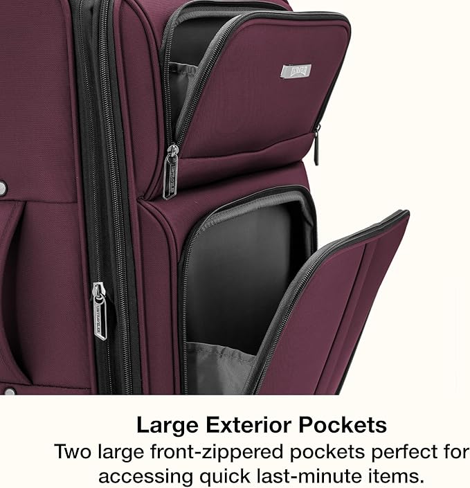 U.S. Traveler Anzio Softside Expandable Luggage with Spinner Wheels, Burgundy, 30-Inch Large