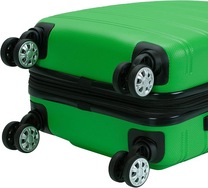 Rockland Melbourne Hardside Expandable Spinner Wheel Luggage, Green, Carry-On 20-Inch