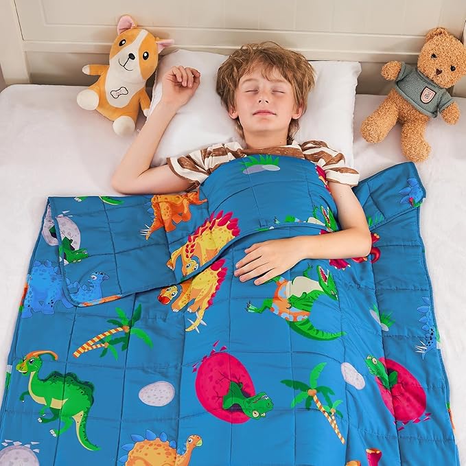 yescool Weighted Blanket 10 Pounds Cooling Weighted Lap Blanket, Dinosaur Heavy Blanket for Sleeping, Weighted Throw Blanket Gifts for 80-110lbs, 40" x60