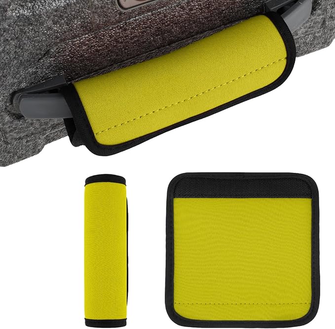 2 Pack Luggage Handle Wraps for Suitcase Bright Color Luggage Handle Covers Suitcase Tags identifiers Travel Accessories for Airplane/Flying (Yellow)