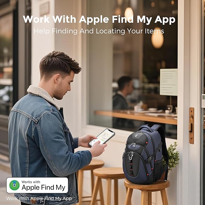Swissdigital Design Travel Backpack for Men with Apple Find My, Laptop Backpack with USB Charging Port, RFID Protection, Add-A-Bag System - Travel Backpack for Men-Finder Color Random | SD803BT013-12