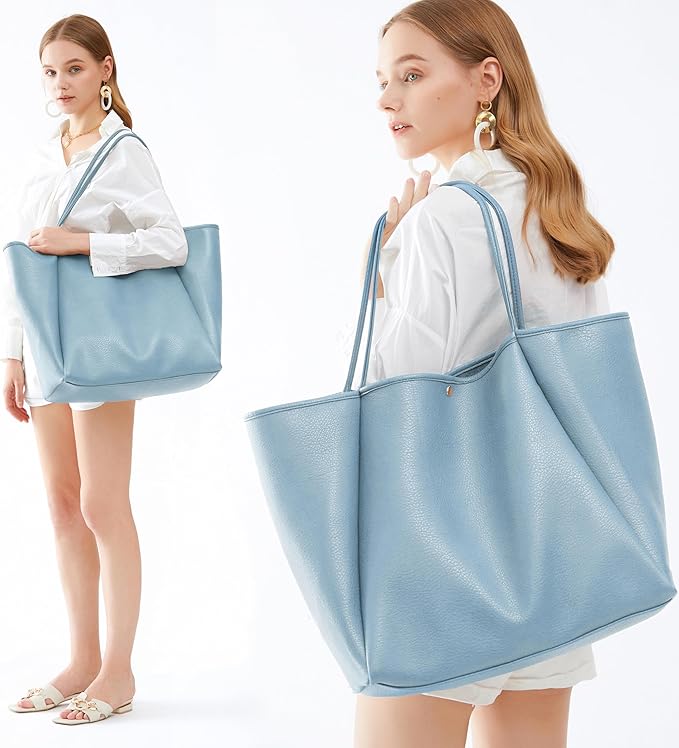 Oversize Pu Leather Tote Women Weekender Bag Shopper Handbag Travel Purse