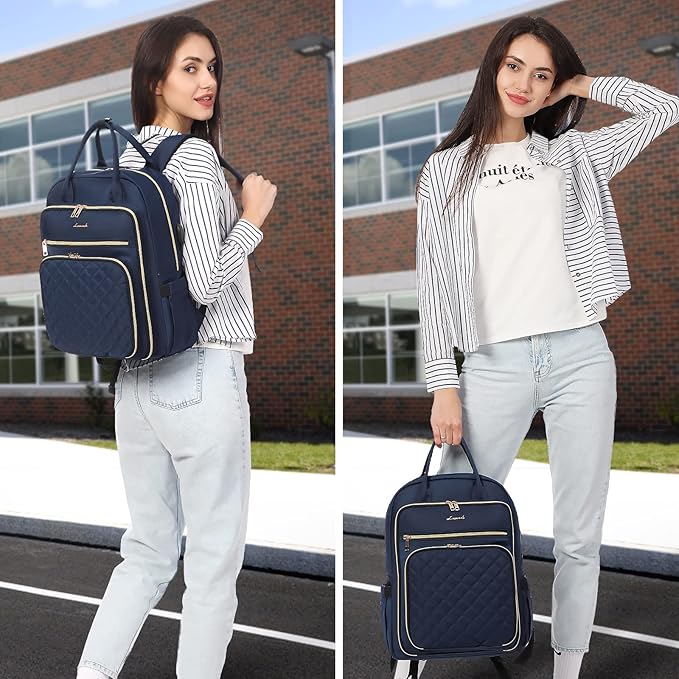 LOVEVOOK Laptop Backpack for Women, Water Resistant Travel Work Backpacks Purse Stylish College Business Teacher Nurse Computer Bag with USB Charging Port, Fits 17" Laptop