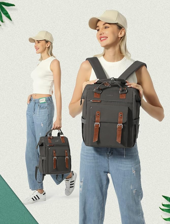 LOVEVOOK Laptop Backpack for Women, Teacher Nurse Bag Work Travel Computer Backpacks Purse