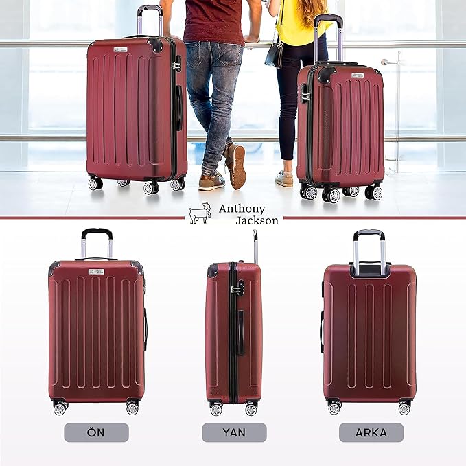 3 Piece ABS Luggage Set – Lightweight Suitcases with Spinner Wheels – 3 Different Sizes – TSA Lock – Hard Shell Travel Luggage for Men & Women