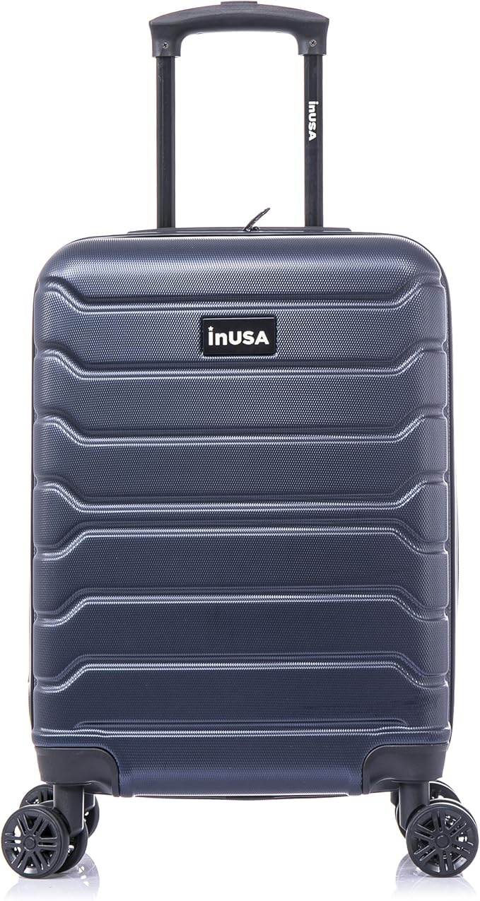 InUSA TREND Luggage with Spinner Wheels | Durable Lightweight Hardshell Suitcase, Travel bag with Handle and Trolley, 20-Inch Carry On Small Luggage | Blue
