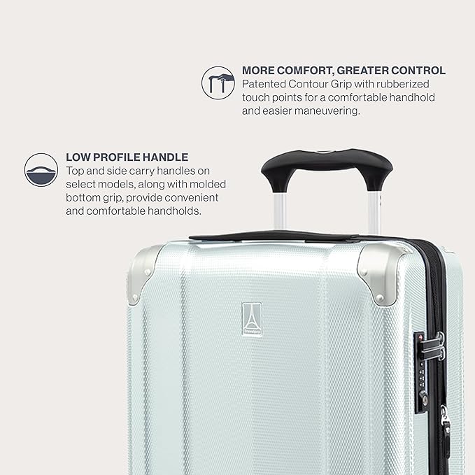 Travelpro Pathways 3 Hardside Expandable Luggage, 8 Spinner Wheels, Lightweight Hard Shell Suitcase, Cloud Grey, Carry On 21 Inch