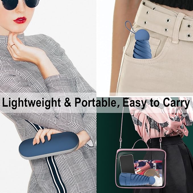 Windproof Mini Travel Folding Umbrella - UPF 50+ Sun & Rain Protection, Small Compact Lightweight Design Fits in Pocket or Bag, Eco-Friendly Fabric Wallet Umbrella for Commuter, Men Women Boys Girls