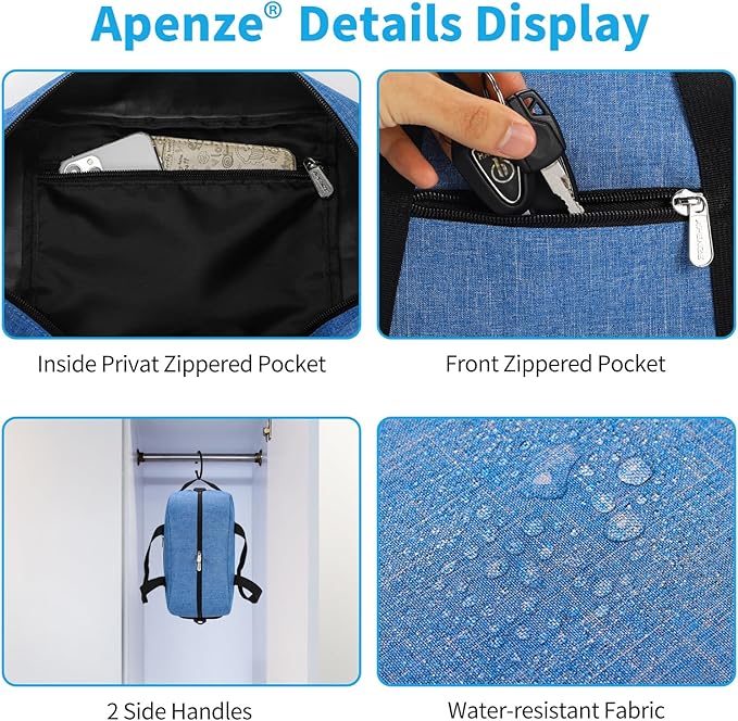Small Gym Bag 14 inch lightweight Carry On Mini Duffel Bag for Travel Sport - Denim Blue
