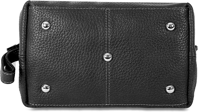 KomalC Premium Buffalo Leather Toiletry Bag for Men & Women With Water resistant Lining, Grooming Travel Pouch, Unisex Wash Bag for Toiletries, Gifts for Men and Women