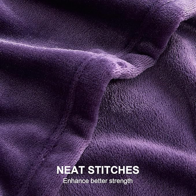 Hansleep Fleece Purple Full Blanket, Super Soft Flannel Fuzzy Plush Cozy Blanket for All Seasons, Purple, Full 84x90 Inches