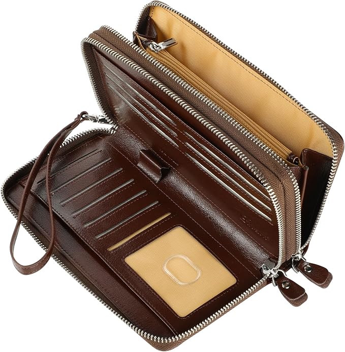 Lavemi Small Compact Women Wallet RFID Blocking Genuine Leather Bifold Purse with ID Windows