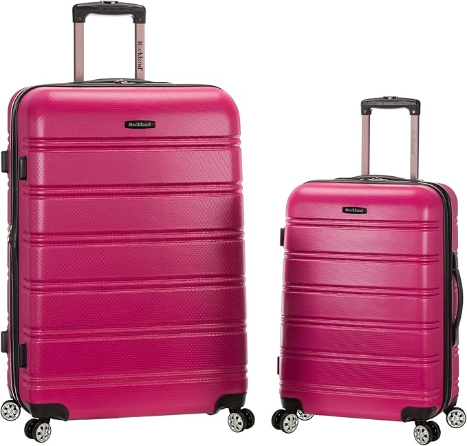 Rockland Melbourne Hardside Expandable Spinner Wheel Luggage, Magenta, 2 Piece (20"/28")