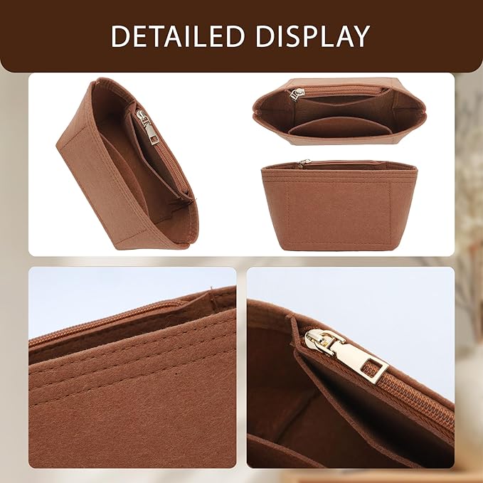 Premium Felt Purse Organizer Insert for Longchamp Le Pliage Energy/Xtra -XS, Zipper Long Champ Bag Organizer Insert with 4 Compartments