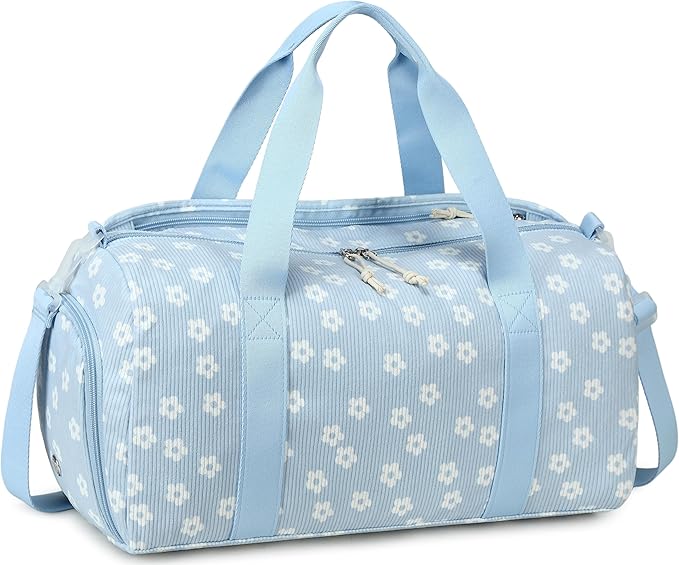 BLUBOON Duffle Bag Girls Kids Cute Gym Bag with Shoes Compartment & Wet Separation Waterproof Sports Overnight Travel Bag