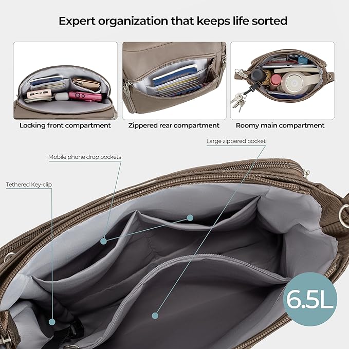 Travelon Anti-Theft Classic North/South Crossbody Bag