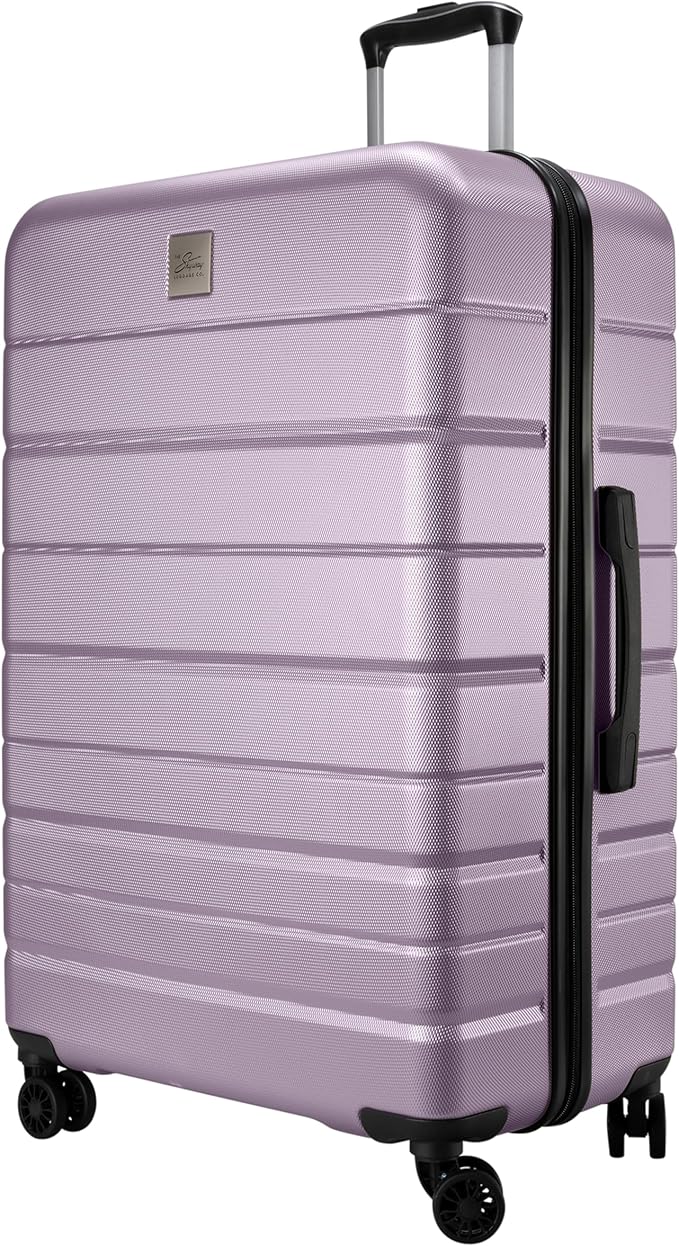 Skyway Epic 2.0 Hardside Lightweight and Durable ABS Shell Luggage, Spacious with Dual Spinning Wheels, Comfort Grip, Men and Women, 28-inch Large Check-In, Silver Lilac
