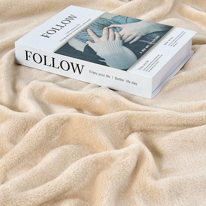 Big Oversized King Blanket, Extra Large Soft Blanket 120x120, California King Size for Whole Family, Bed, Sofa, Couch, Travel, Camping Khaki