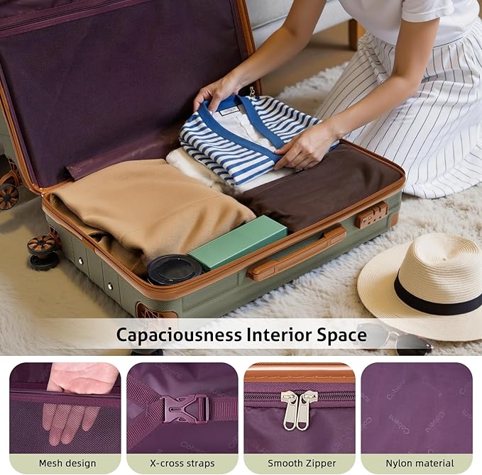 Luggage Sets 5 Piece，Suitcase with Spinner Wheels，ABS Hard Case Luggage，with TSA Lock Durable Travel Luggage，large capacity carry on luggage (20/24/28inch)