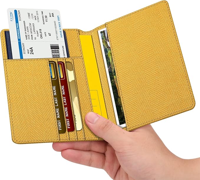 FINTIE Passport Holder, Slim Travel Wallet RFID Blocking Card Case Cover Passport Cover Protector Essentials with Credit Card Slots for Women/Men | Slim, RFID Blocking, Card Case Cover, Essentials, Credit Card Slots
