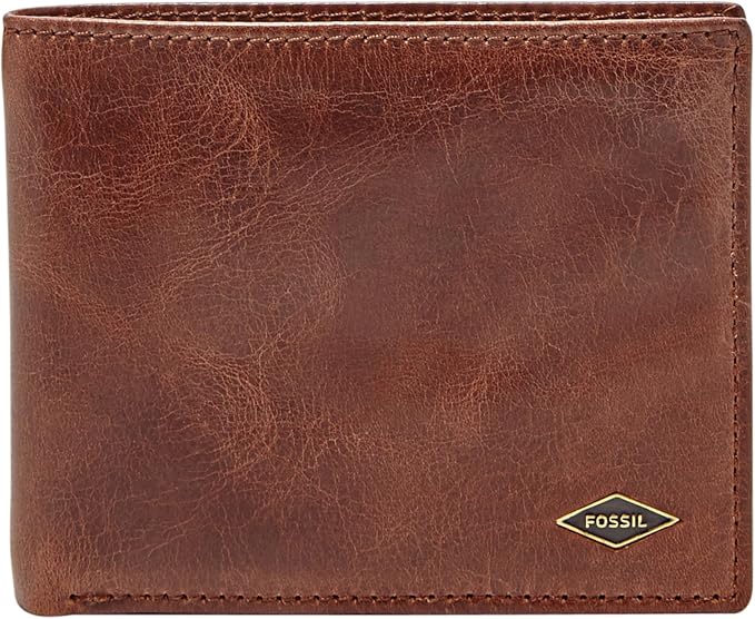 Fossil Men's Hayes Leather Bifold Wallet with Flip ID Window