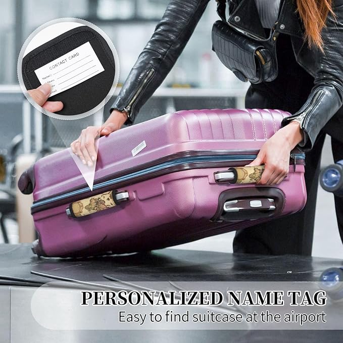Luggage Handle Wraps Vintage World Map Pattern Luggage Identifiers Soft Neoprene Luggage Handle Wraps For Suitcase Trolley Handle Grip Cover 2 Pack Luggage Tags