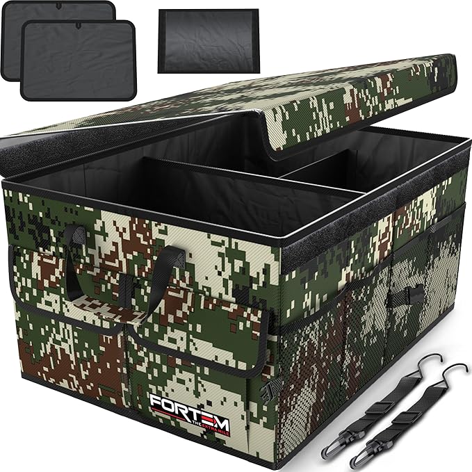FORTEM Trunk Organizer For SUV Car Trunk Organizer, Foldable Storage, Car Accessories for Women Men, Collapsible Bag, Perfect Christmas Gifts, 600D Oxford, Non Slip Bottom, Straps, Soft Cover (65L)