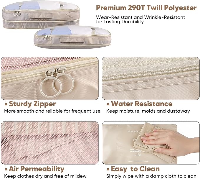 9 Set Packing Cubes for Suitcases Travel Luggage Sets Packing Organizers, Travel Organizer Bags Luggage Organizer with Shoe/Tioletry/Laundry Bag