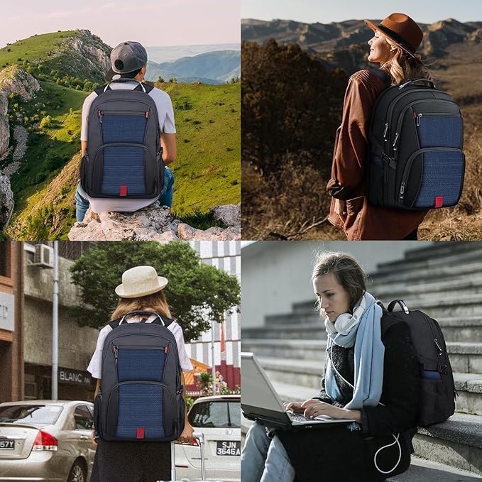 ANTERK Extra Large Backpack, Travel Laptop Backpack, Sturdy TSA Water Resistant 17.3 Inch Backpacks, Anti Theft Business Computer Backpacks Gifts for Men Women, Blue