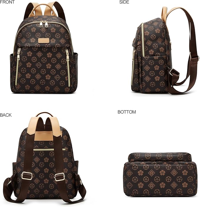 Makes Mini Backpack for Women, Stylish Daypack Purse Handbag Small Casual Daily Travel Bag, Lady Girls Gifts for Work School, 2pcs Sets