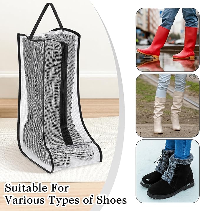 2 Set Boot Storage Bag, Portable Boots Protector Bag Dust Proof Travel Shoe Bags with Handle Boots Organizer for Packing Travel and Daily Use(Short)