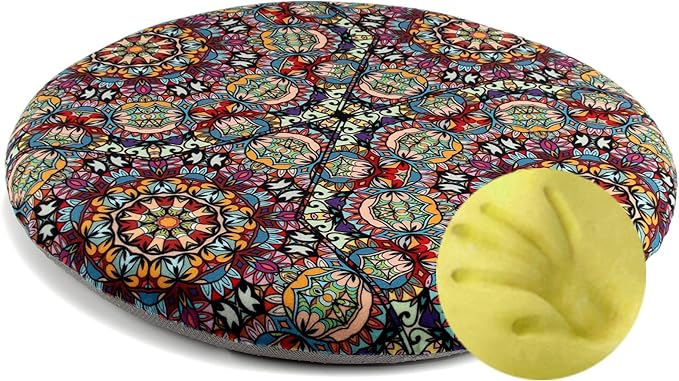 Sigmat Memory Foam Seat Cushion Anti-Slip Soft Round Stool Cushion Chair Pad 13 Inch Graphic
