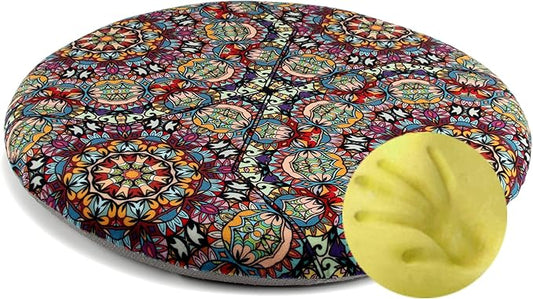 Sigmat Memory Foam Seat Cushion Anti-Slip Soft Round Stool Cushion Chair Pad 15 Inch Graphic