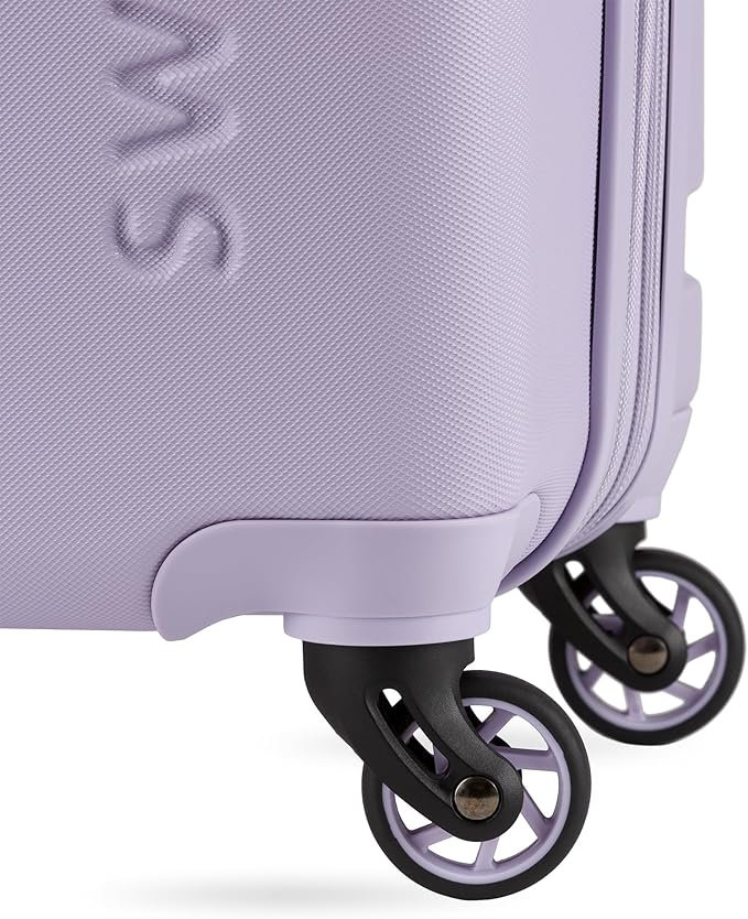 SwissGear 7366 Signature Hardside Expandable Luggage with Spinner Wheels, TSA Lock, Cup-Holder, Evening Haze, 3-Piece Set (19/23/27)